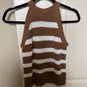 Striped Brown and White Women's Sweater